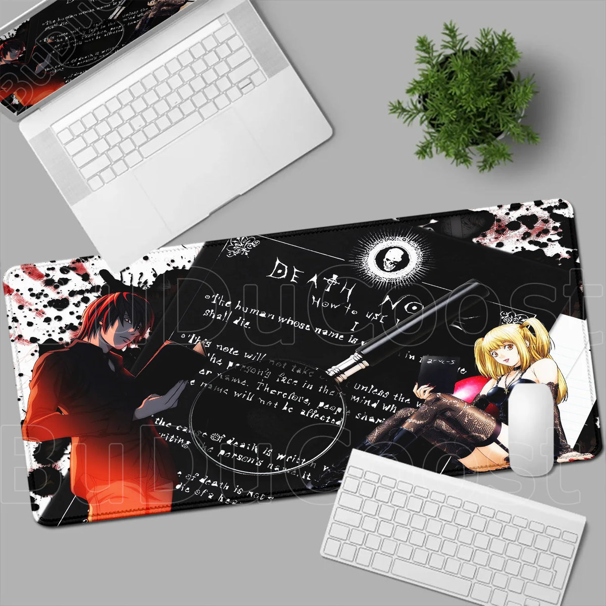 Death Note Anime Desk Mat 📓❤️‍🔥 | Misa Amane & Light Yagami Gaming Mouse Pad & Keyboard Mat