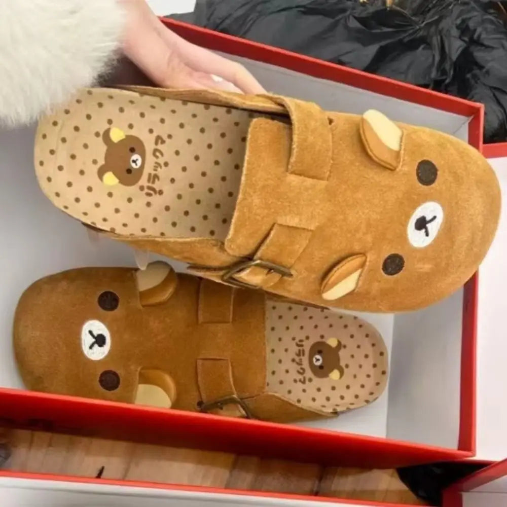 Rilakkuma Platform Slippers 🐻✨ | Thick-Sole Cartoon Anime Height-Increasing Women's Shoes