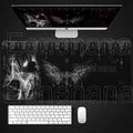 Angel Anime Large Gaming Mouse Pad 👼✨ | Black & White Extended PC Desk Mat for Gaming & Office