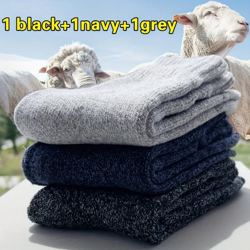Men's Thick Warm Socks (3/5 Pairs) 🧦❄️ | Anti-Cold Towel Mid-Calf Snow Boot Socks