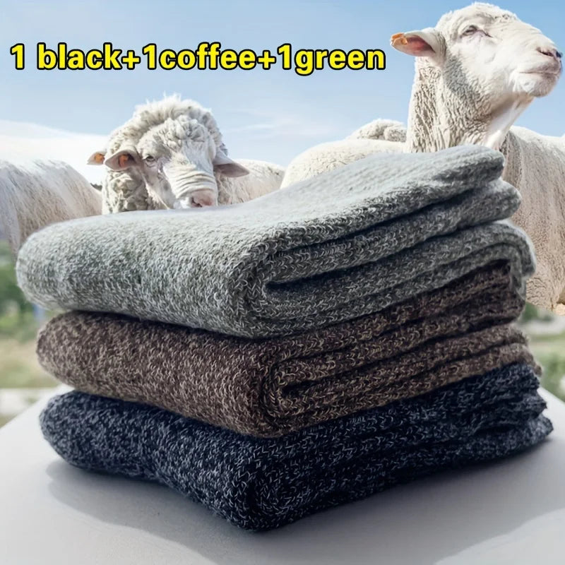 Men's Thick Warm Socks (3/5 Pairs) 🧦❄️ | Anti-Cold Towel Mid-Calf Snow Boot Socks