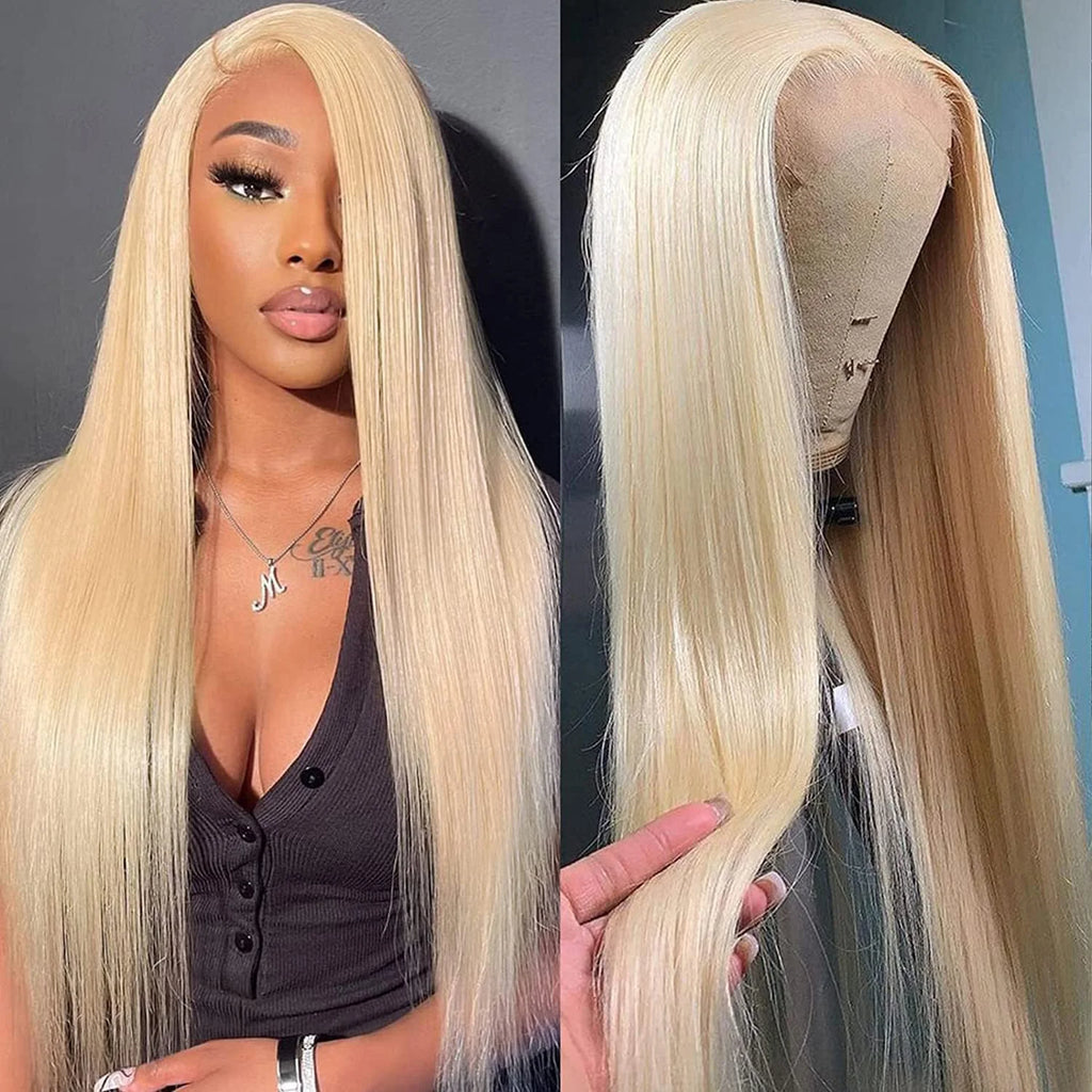 613 Blonde HD Lace Front Wig 46" 👱‍♀️✨ | 13x4 13x6 Transparent Full Lace Straight Human Hair Wig