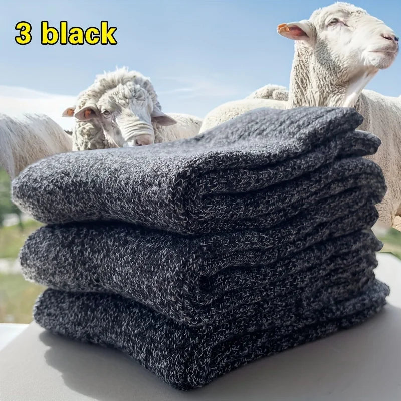 Men's Thick Warm Socks (3/5 Pairs) 🧦❄️ | Anti-Cold Towel Mid-Calf Snow Boot Socks