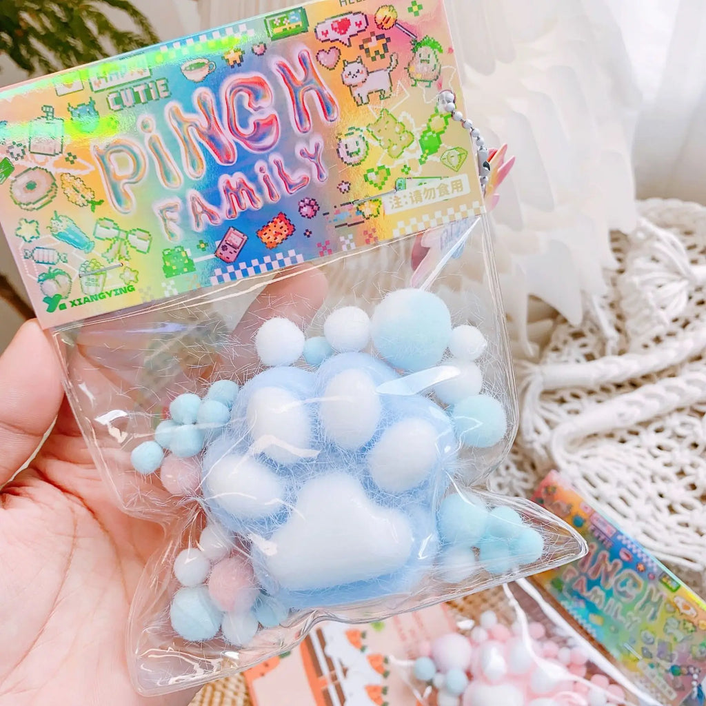 Kawaii Cat Paw Stress Cube 🐾✨ | Mini Squishy Silicone Fidget Toy for Sensory Anxiety Relief