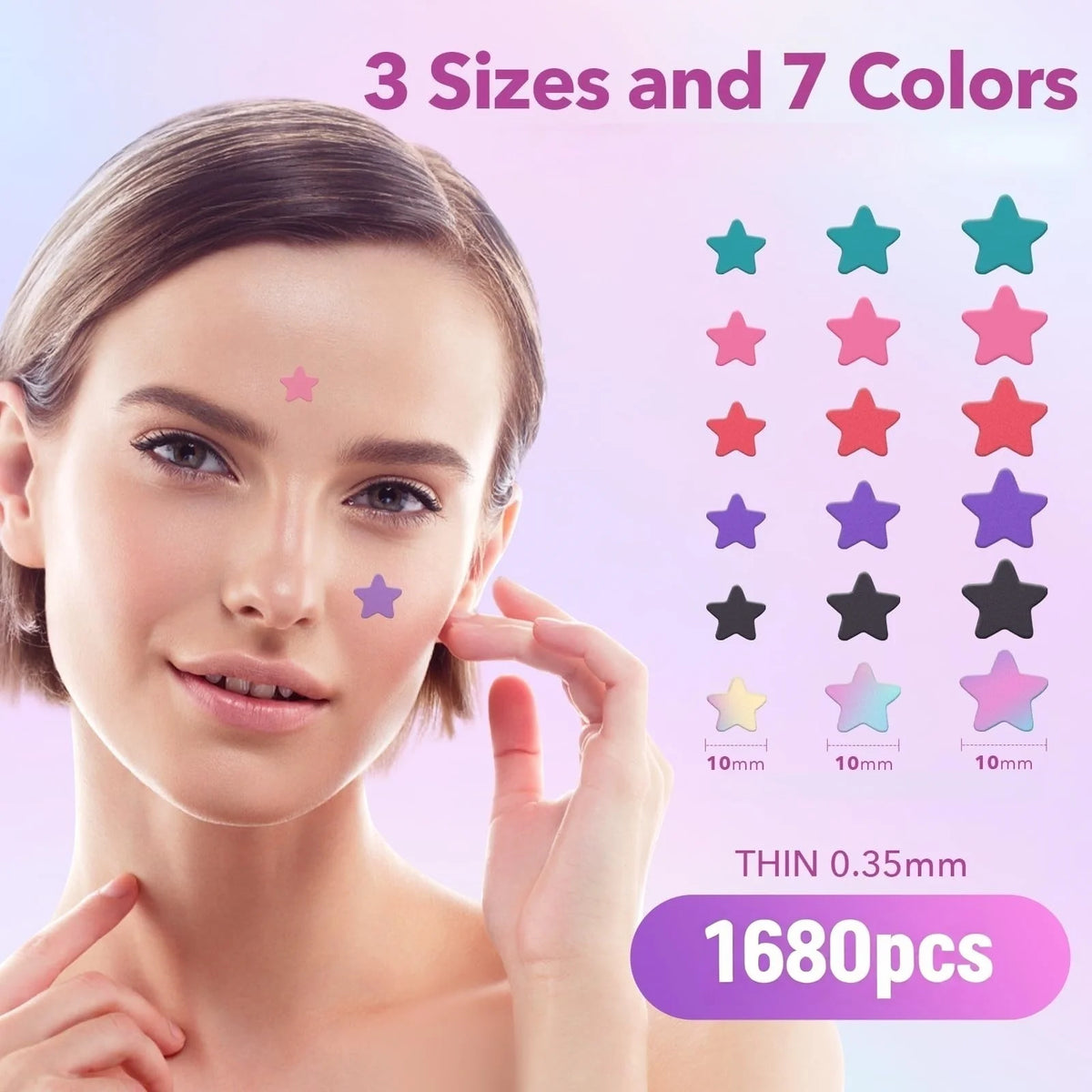 Starry Pimple Patches (280 ct) ⭐🌸 | Hydrocolloid Acne Patches for Overnight Blemish Care