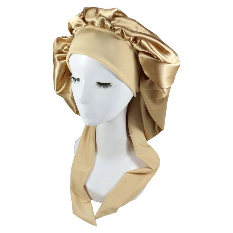 Satin Sleep Bonnet 🌙✨ | Unisex Silk Hair Care Nightcap for Women & Men