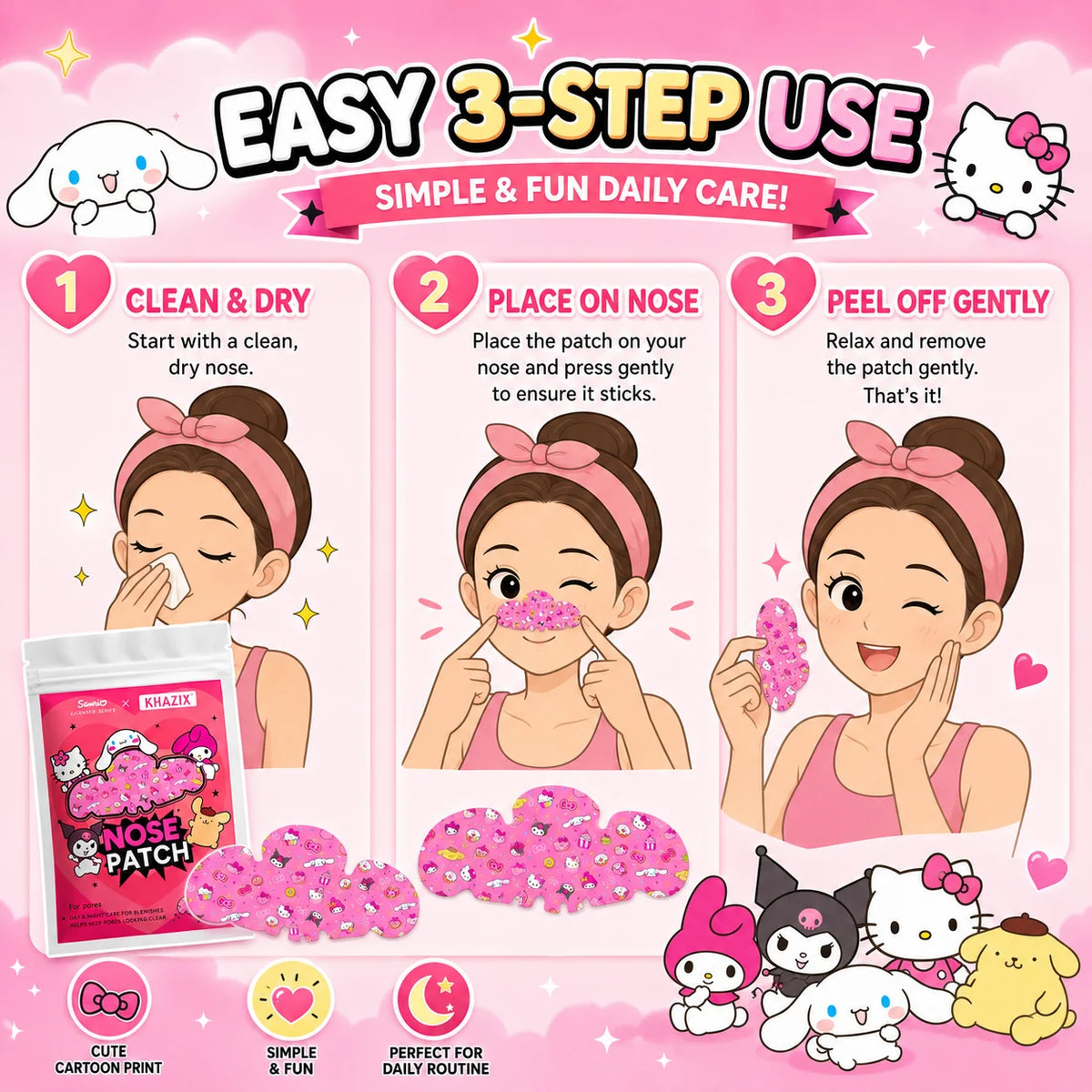 Deep Pore Nose Cleansing Strips 🌸✨ | Peel-Off Blackhead Removal Patches for Clear Skin