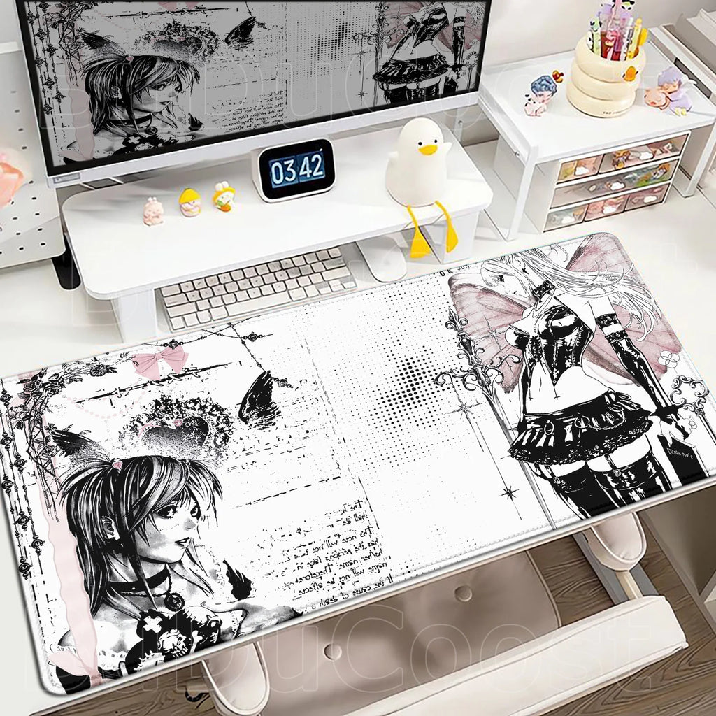 Death Note Anime Desk Mat 📓❤️‍🔥 | Misa Amane & Light Yagami Gaming Mouse Pad & Keyboard Mat