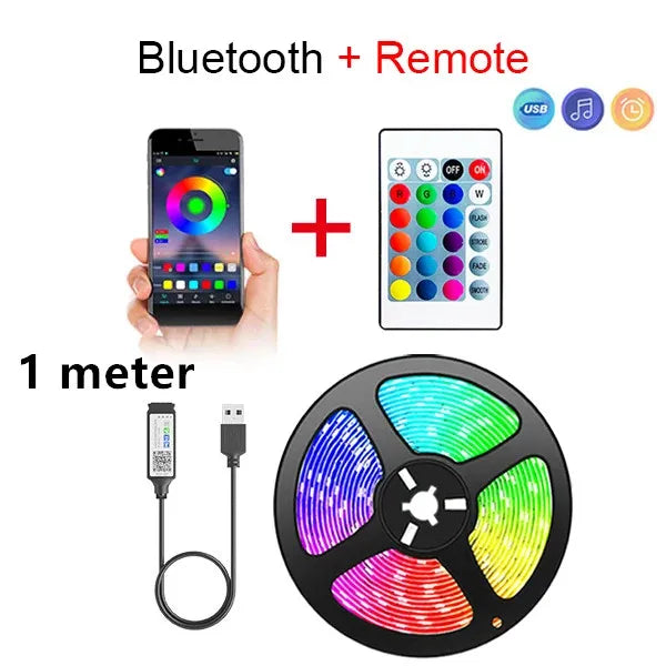 Bluetooth LED Strip Lights 🌈 | App & Remote Control Smart Lights for TV, Gaming & Room Decor