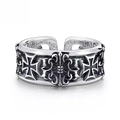 1Pcs Bague Homme Rings Cross Figure Para Hombres Jewelry Vintage Y2k Anel Punk Gothic Couple Ring Adjustable Nuevo En Anill