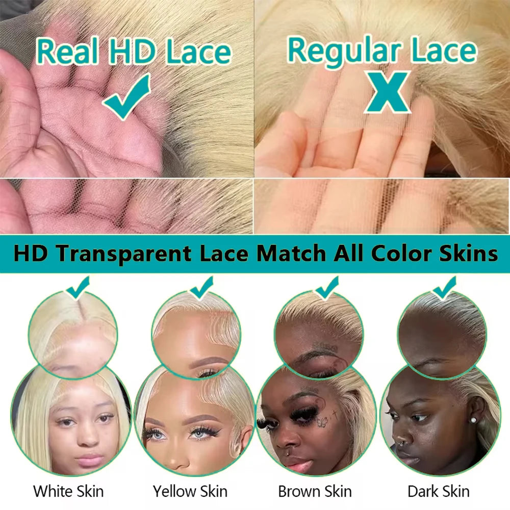613 Blonde Body Wave Lace Front Wig 👱‍♀️✨ | 13x6 220% Density Human Hair Wig with Baby Hair