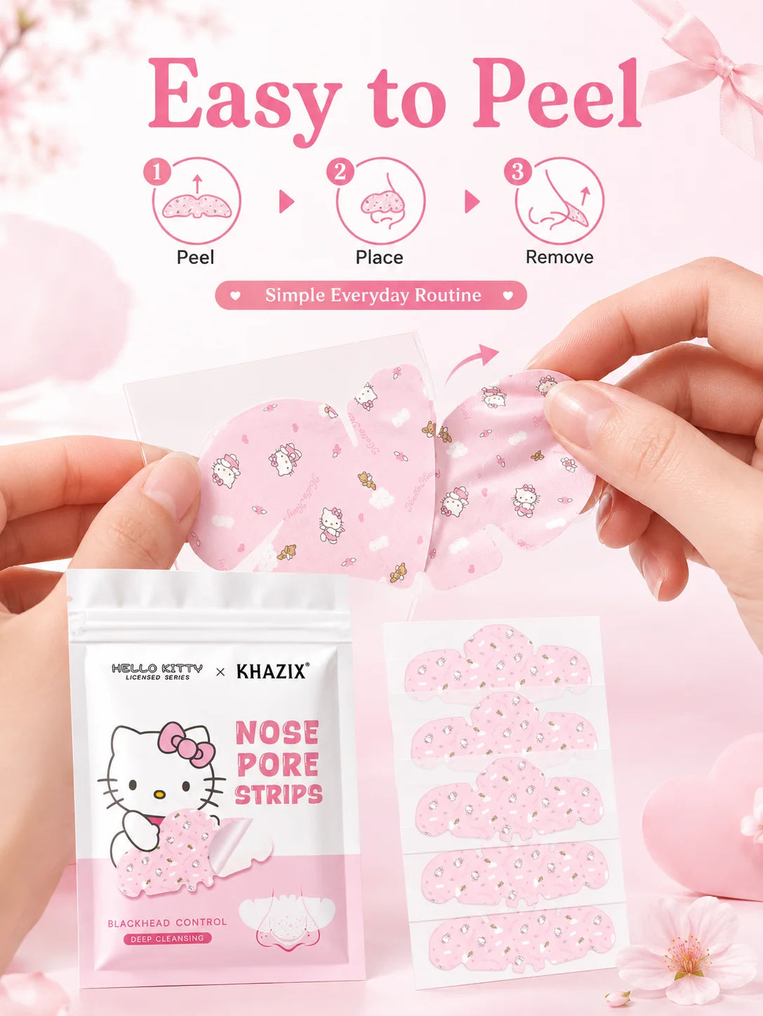 Pore-Cleansing Nose Strips 🌸✨ | Soft Peel-Off Blackhead Removal Nose Patches for Daily Skincare