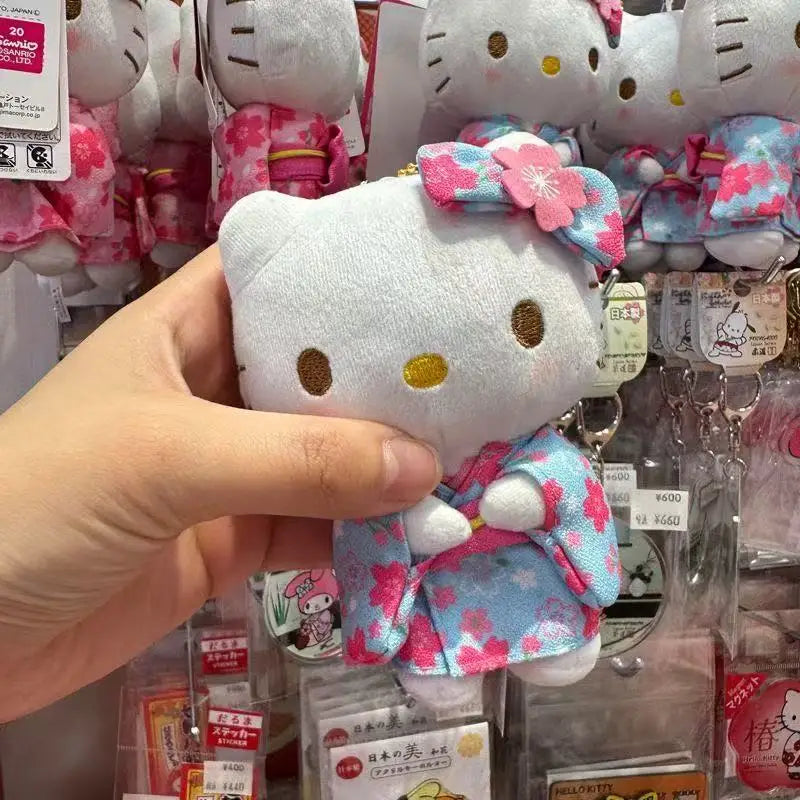 Hello Kitty Kimono Plush Bag Charm Keychain 🌸✨ | Kawaii Cherry Blossom Surprise Gift