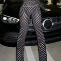 Y2K Individuality Polka Dot Letter Print Pants Woman Tracksuit Trend Sexy Jogging Pants Pants Skinny Stretch Matching Streetwear