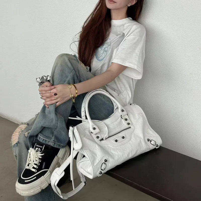 City Motorcycle Shoulder Bag Tote Bag for Women Luxury Designer 2026 Autumn and Winter Handbag Crossbody Large Capacity