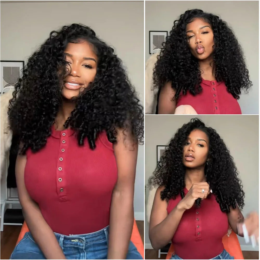 220% Density 13x4 13x6 HD Lace Frontal Burmese Curly Wig Natural Color 7x6 Glueless Lace Front Human Hair Wigs For Black Women