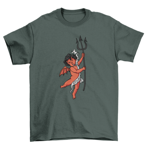 Devil smoking t-shirt design