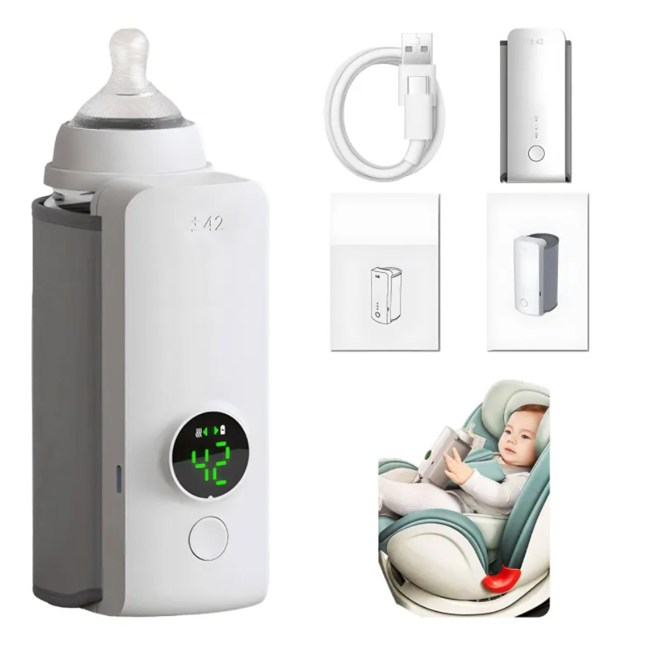 Portable Wireless Baby Bottle Warmer 🍼✨ | USB Rechargeable Travel Milk Warmer for On-the-Go Feeding
