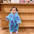 Monsters Inc Baby Jumpsuit 🐾✨ | Hooded Zip-Up Romper for Newborns & Infants