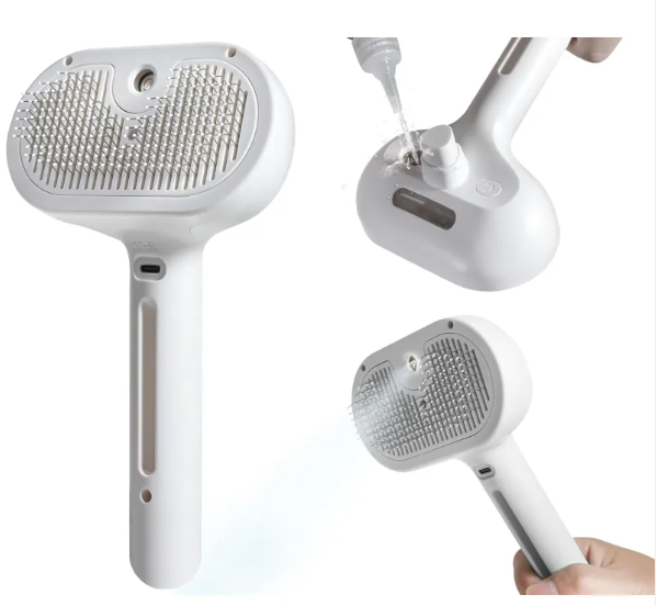 Pet Hair Spray Brush 🐾✨ | 2-in-1 Grooming Sprayer & Comb for Dogs & Cats
